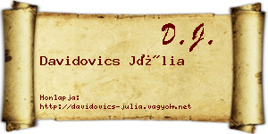 Davidovics Júlia névjegykártya